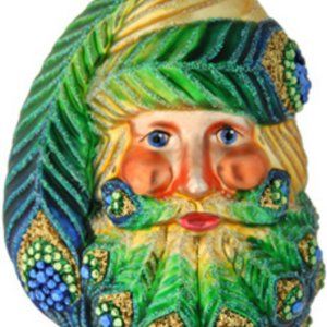 Patricia Breen Henry's Santa Blue Gold Green Peacocks #2555 2005 4"